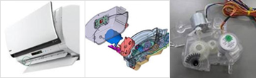 Wind direction regulating blade drive module for air conditioners